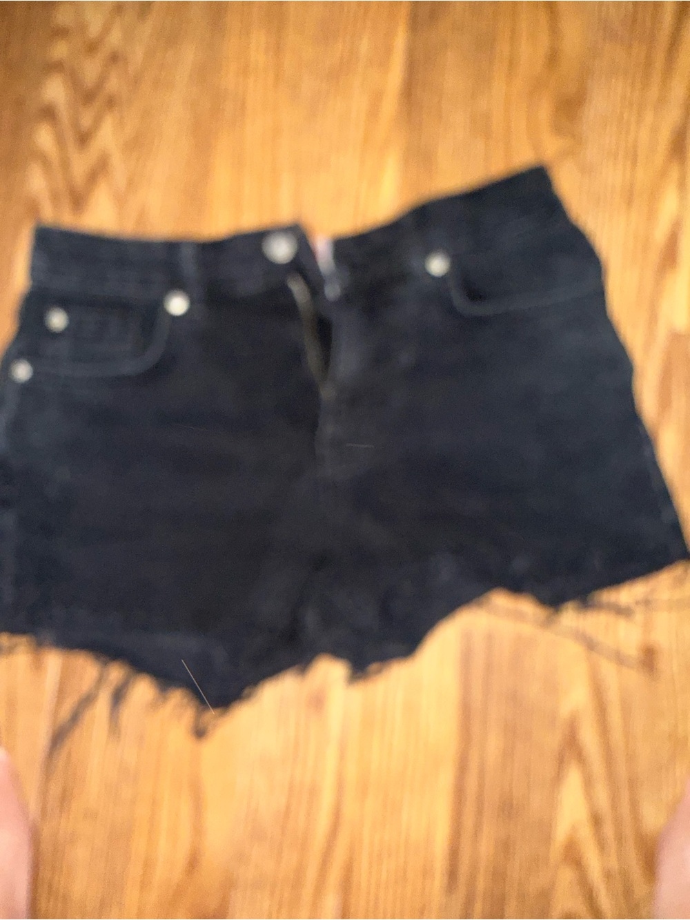 BDG Black Frayed Hem Denim Cutoff Shorts